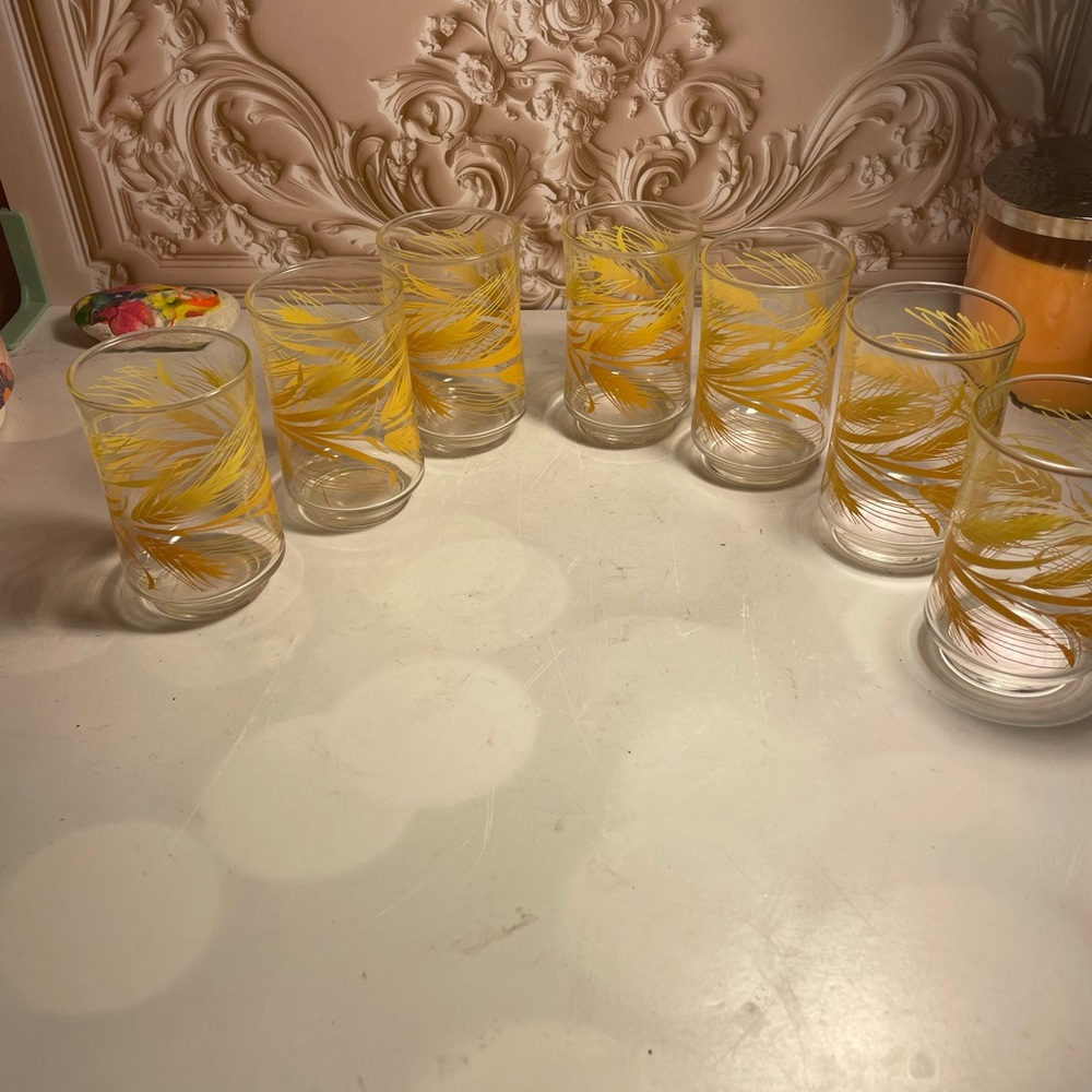 Libbey wheat juice glasses cups
Set of 7
